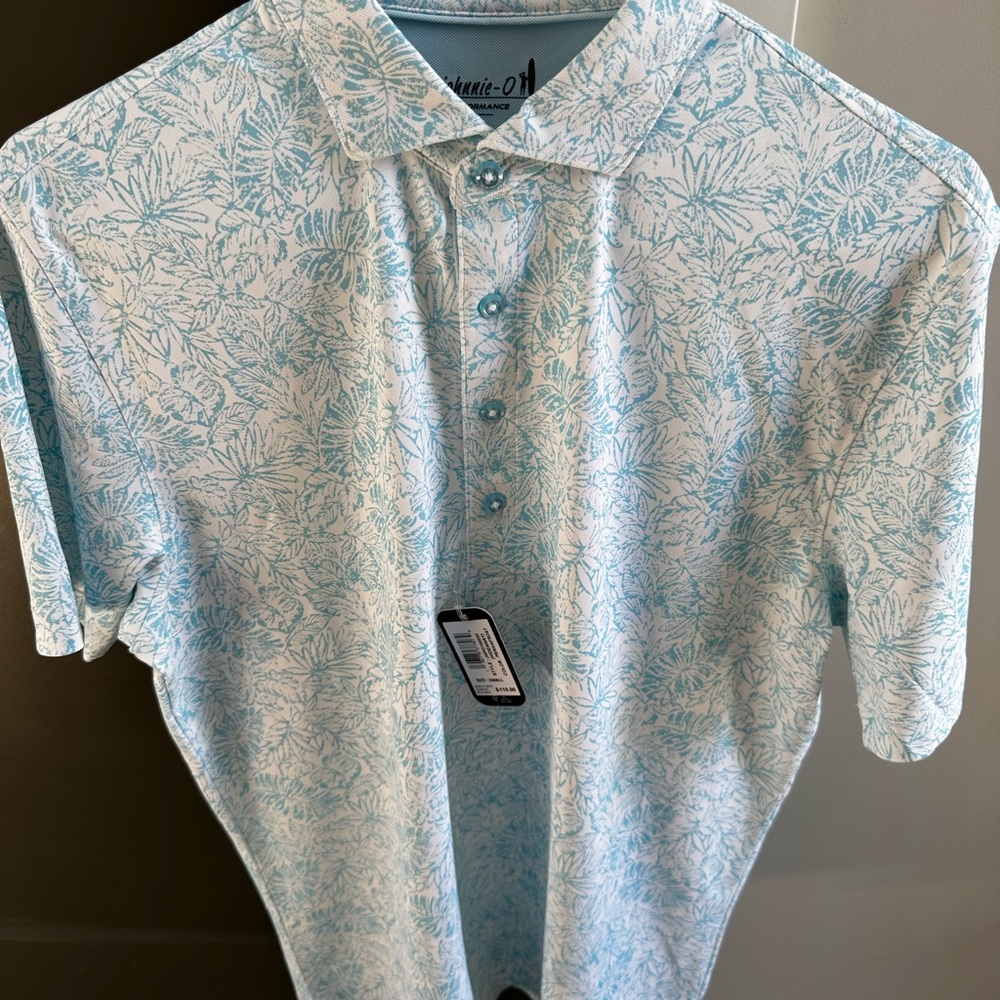 johnnie-O Blue and White Casual Button Down Shirt
